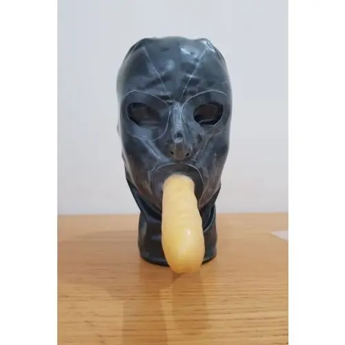 Pull-On Latex Hood with Cock Dildo