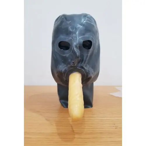 Latex Hood with Eyes and Cock Dildo